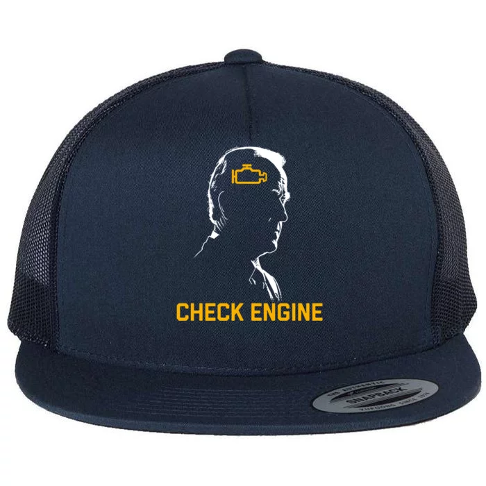 Biden Check Engine Funny Gift Flat Bill Trucker Hat