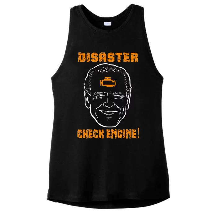 Biden Check Engine Is A Disaster Gift Ladies Tri-Blend Wicking Tank