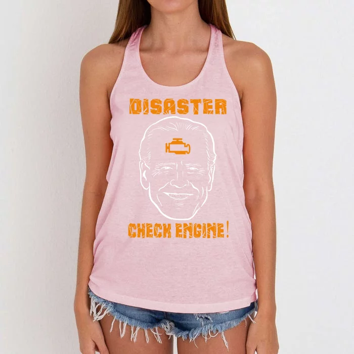 Biden Check Engine Is A Disaster Gift Women's Knotted Racerback Tank