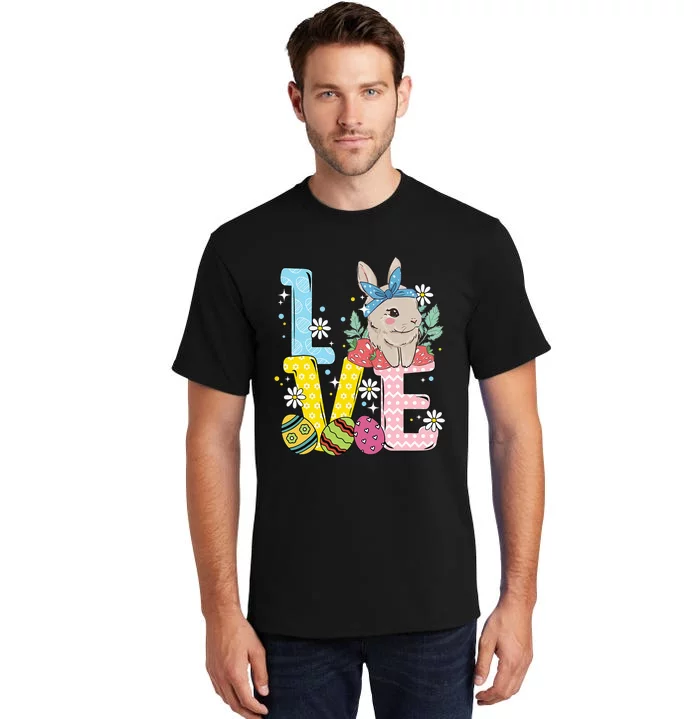 Bunny Colorful Easter Eggs Love Easter rabbit Tall T-Shirt