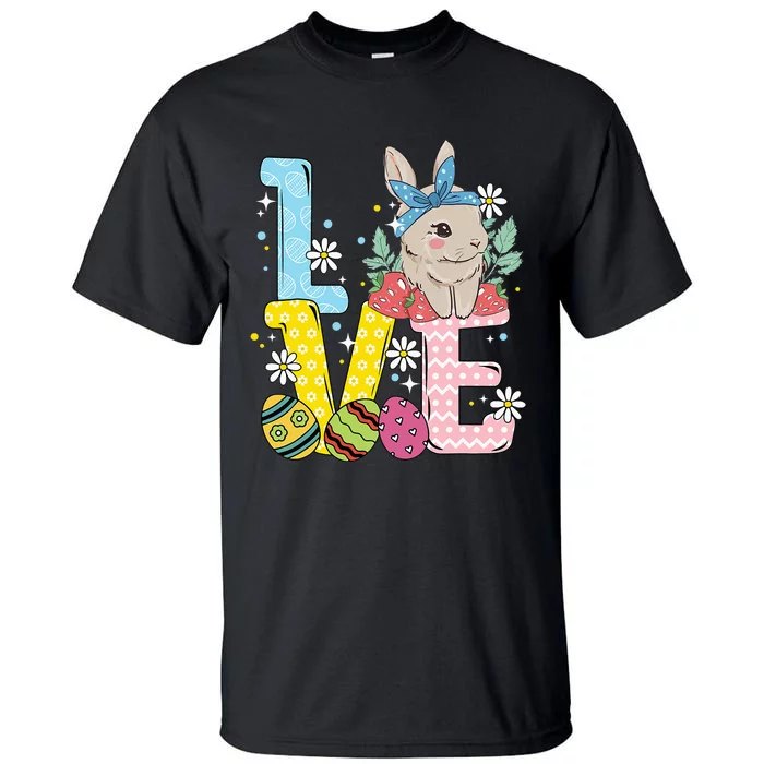 Bunny Colorful Easter Eggs Love Easter rabbit Tall T-Shirt