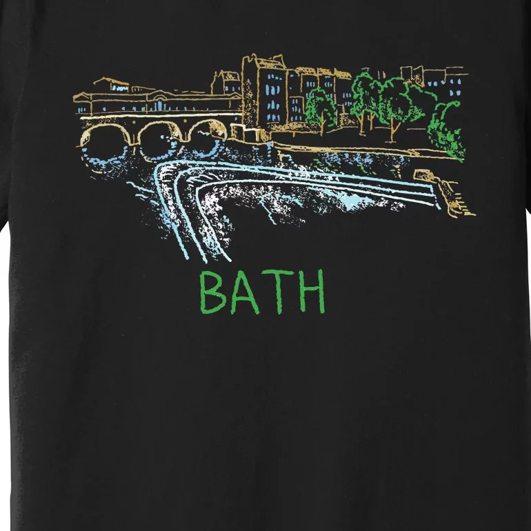 Bath City England Uk Souvenir Gift Premium T-Shirt