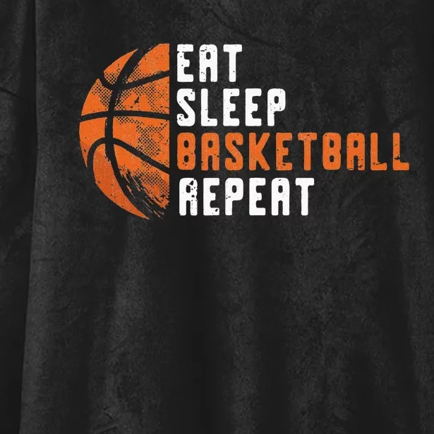 Basketball Coach Eat Sleep Basketball Repeat Basketball Hooded Wearable Blanket