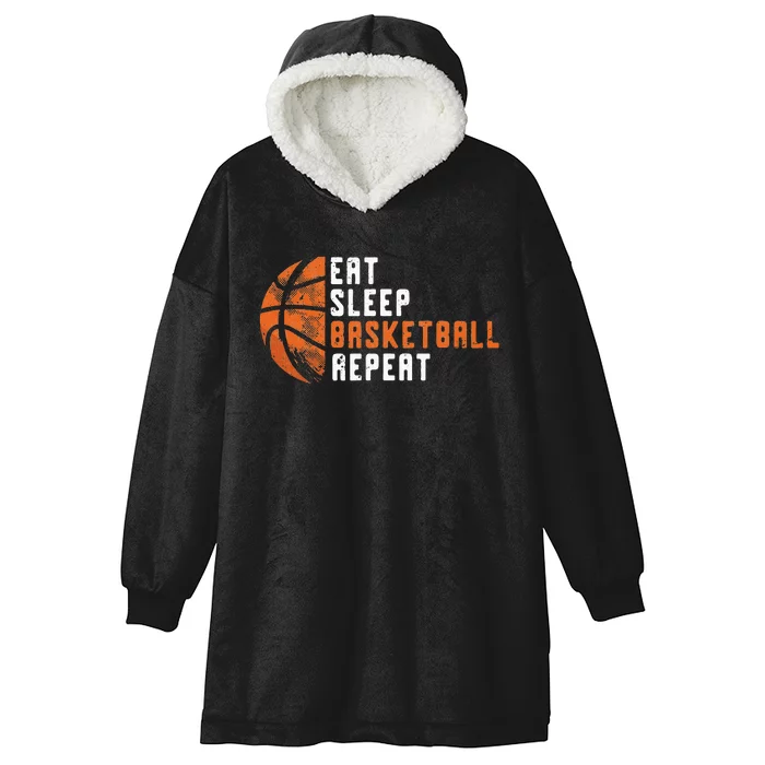 Basketball Coach Eat Sleep Basketball Repeat Basketball Hooded Wearable Blanket