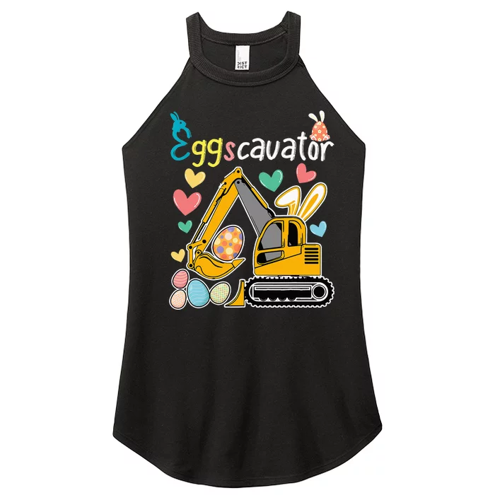 bunny Construction Excavator Easter Egg Women’s Perfect Tri Rocker Tank