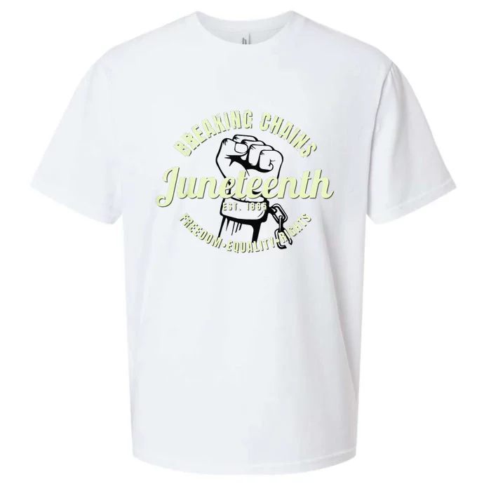 Breaking Chains Established 1865 Juneteenth Black History Sueded Cloud Jersey T-Shirt