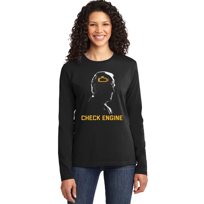 Biden Check Engine Ladies Long Sleeve Shirt