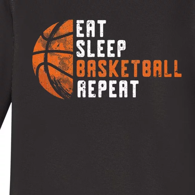 Basketball Coach Eat Sleep Basketball Repeat Basketball Baby Long Sleeve Bodysuit