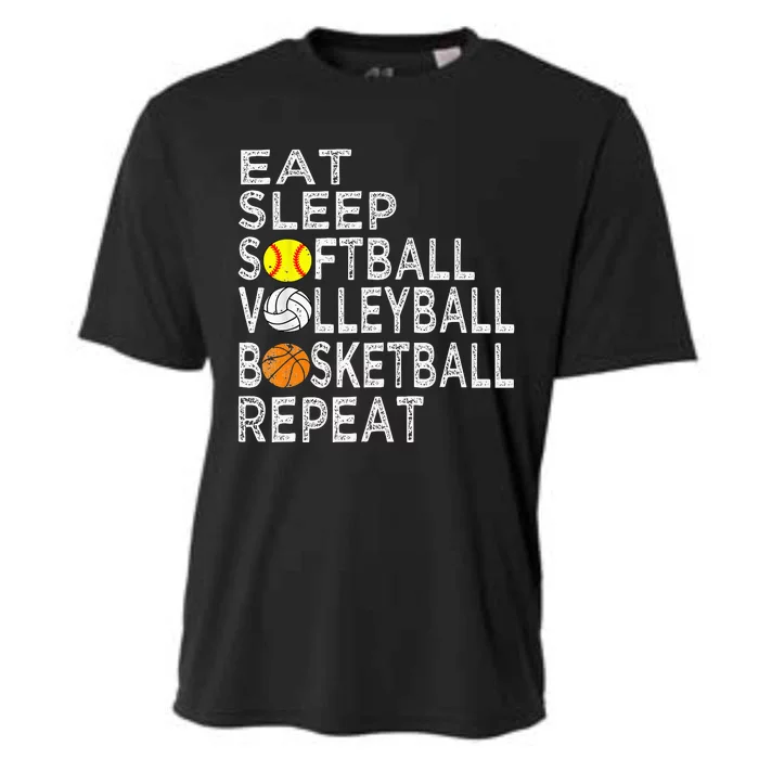 Basketball Coach Eat Sleep Basketball Repeat Basketba Cooling Performance Crew T-Shirt