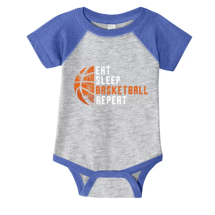 Basketball Coach Eat Sleep Basketball Repeat Infant Baby Jersey Bodysuit