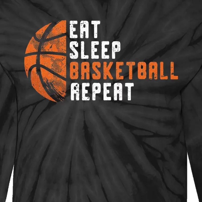 Basketball Coach Eat Sleep Basketball Repeat Basketball Tie-Dye Long Sleeve Shirt