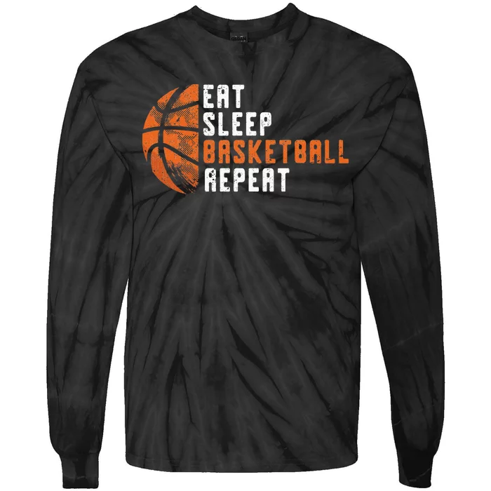 Basketball Coach Eat Sleep Basketball Repeat Basketball Tie-Dye Long Sleeve Shirt