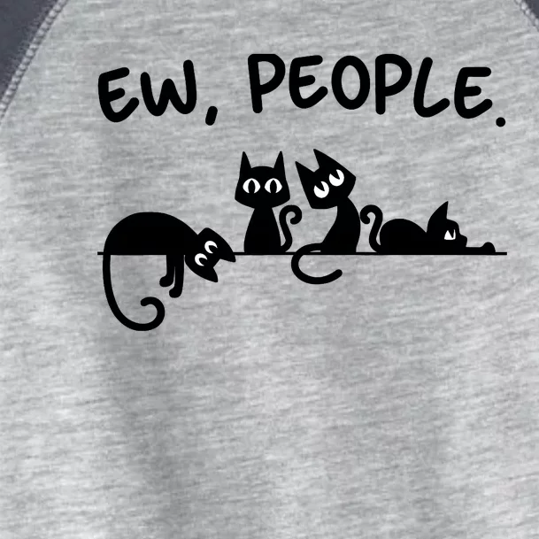 Black Cat Ew People Meowy Funny Cat Lover, Cat Dad, Cat Mom Toddler Fine Jersey T-Shirt