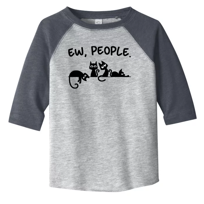 Black Cat Ew People Meowy Funny Cat Lover, Cat Dad, Cat Mom Toddler Fine Jersey T-Shirt