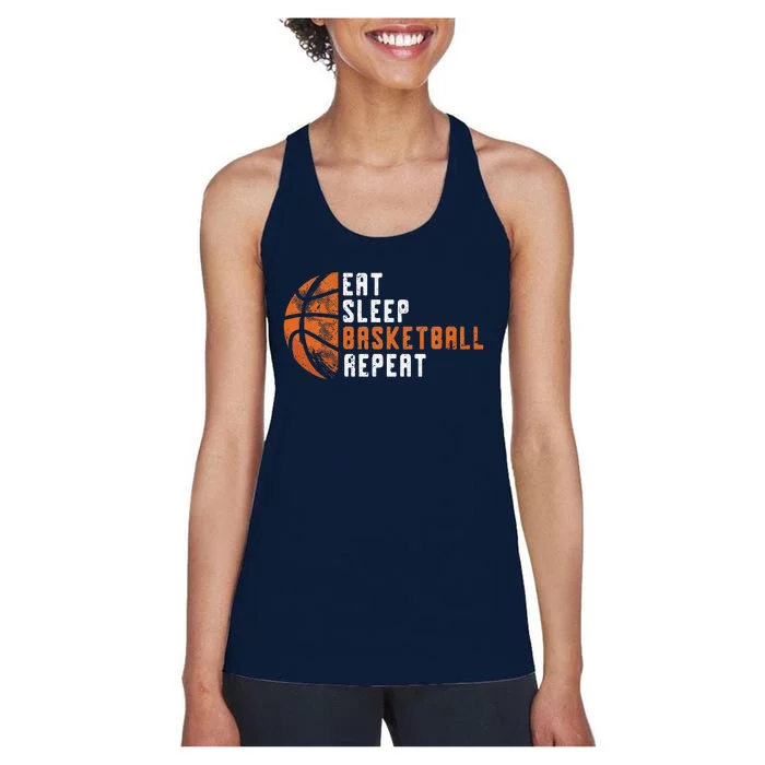 Basketball Coach Eat Sleep Basketball Repeat Basketball Women's Racerback Tank