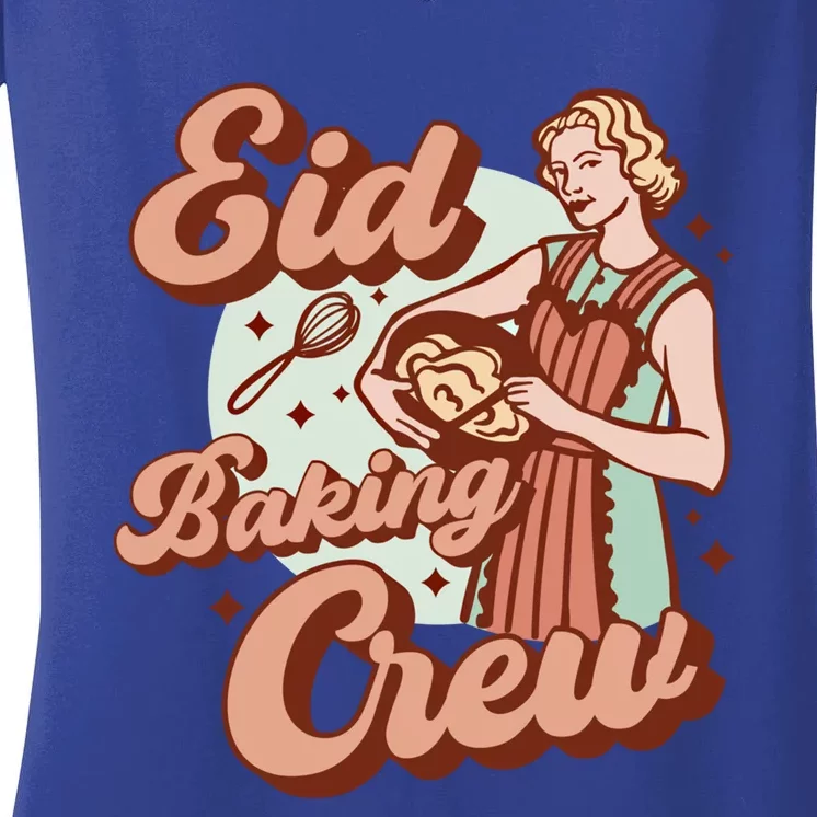 Baking Crew Eid Mubarak For Muslim Al Fitr /Adha Gift Women's V-Neck T-Shirt