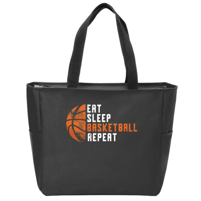 Basketball Coach Eat Sleep Basketball Repeat Basketball Zip Tote Bag