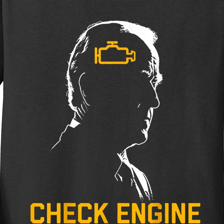 Biden Check Engine Kids Long Sleeve Shirt