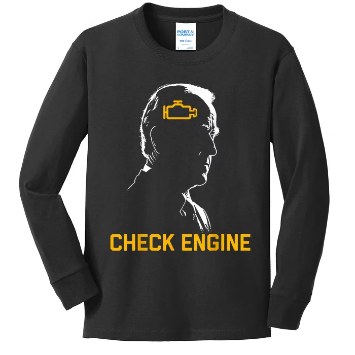 Biden Check Engine Kids Long Sleeve Shirt