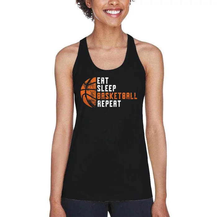 Basketball Coach Eat Sleep Basketball Repeat Basketball Women's Racerback Tank