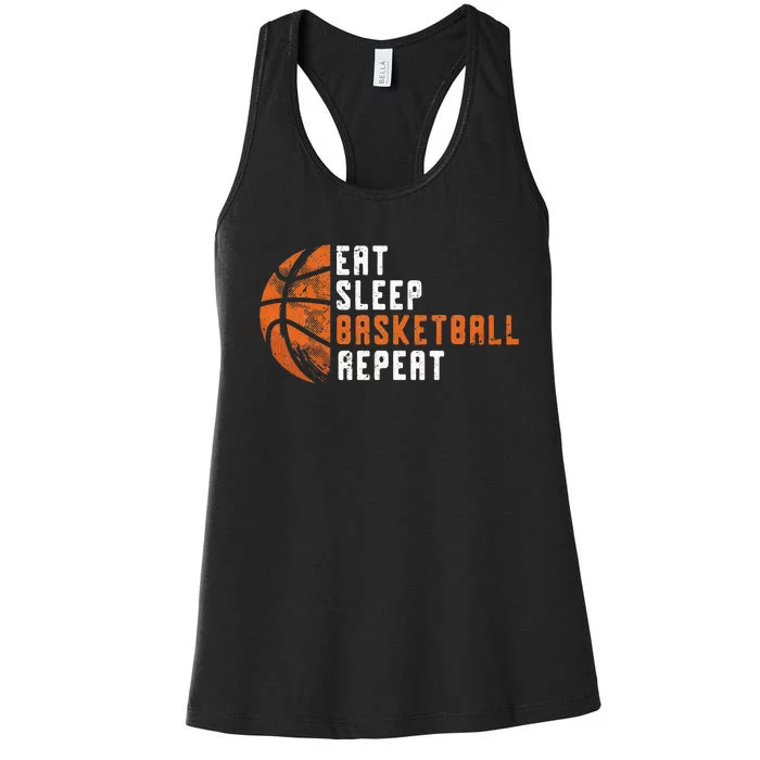 Basketball Coach Eat Sleep Basketball Repeat Basketball Women's Racerback Tank