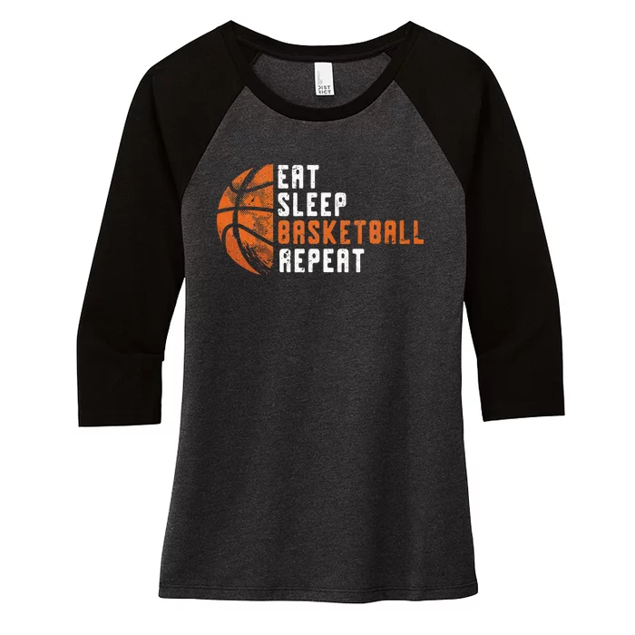 Basketball Coach Eat Sleep Basketball Repeat Basketball Women's Tri-Blend 3/4-Sleeve Raglan Shirt