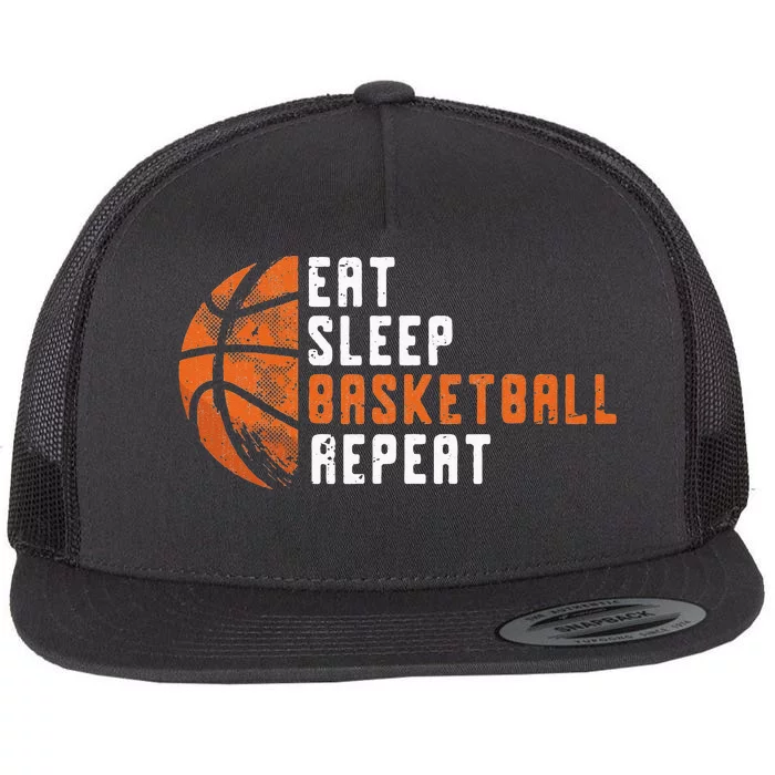 Basketball Coach Eat Sleep Basketball Repeat Basketball Flat Bill Trucker Hat