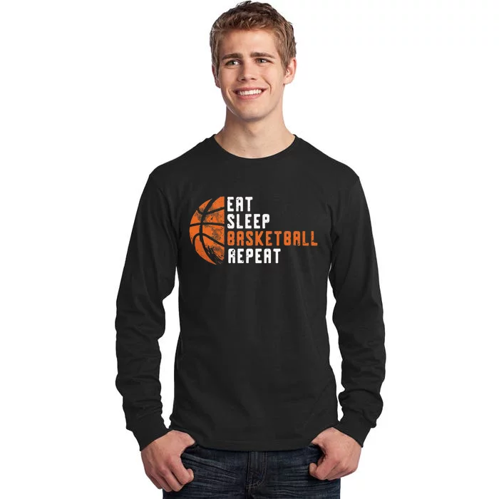 Basketball Coach Eat Sleep Basketball Repeat Basketball Tall Long Sleeve T-Shirt