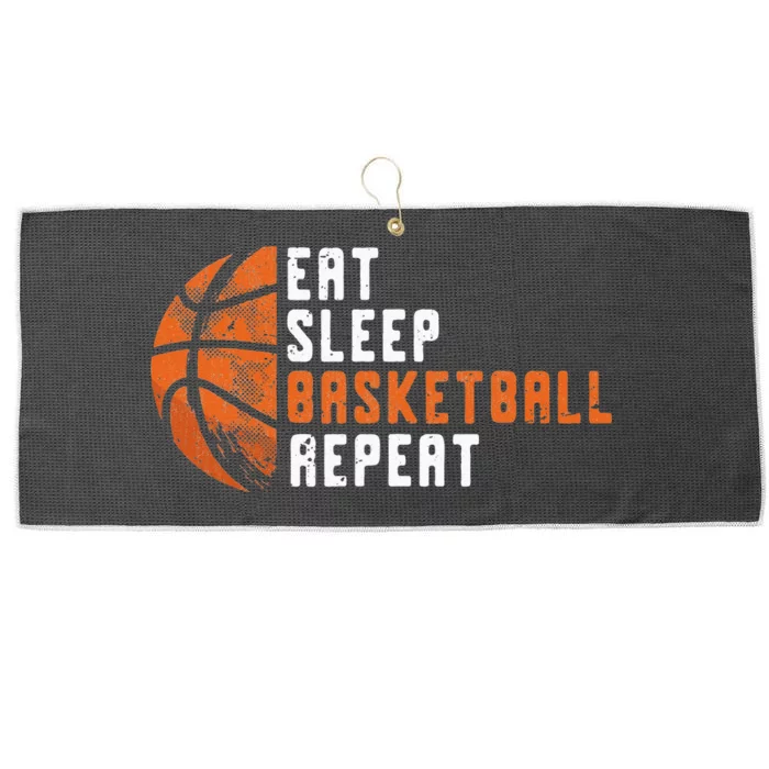 Basketball Coach Eat Sleep Basketball Repeat Basketball Large Microfiber Waffle Golf Towel