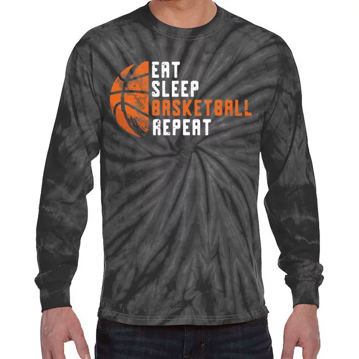 Basketball Coach Eat Sleep Basketball Repeat Basketball Tie-Dye Long Sleeve Shirt