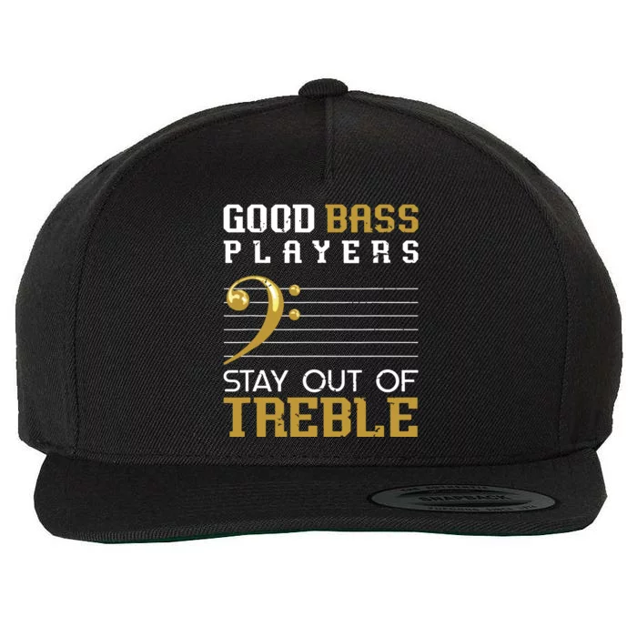 Bass Clef Funny Bass Player Gift Bass Guitar Wool Snapback Cap