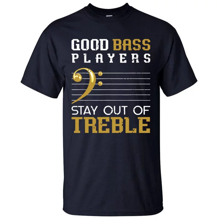 Bass Clef Funny Bass Player Gift Bass Guitar Tall T-Shirt