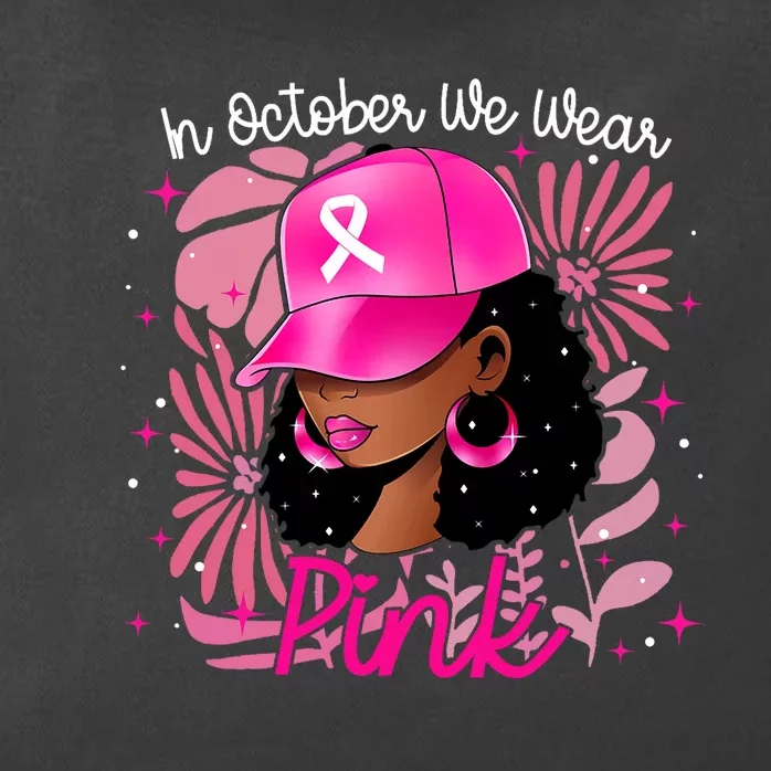 Breast Cancer For Black In October We Wear Zip Tote Bag