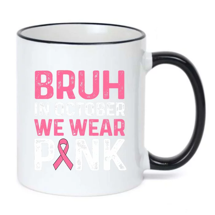 Breast Cancer For Bruh In October Wear Black Color Changing Mug