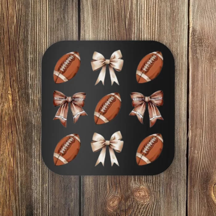 Brown Coquette Football Football Mom Sports Mom Coaster