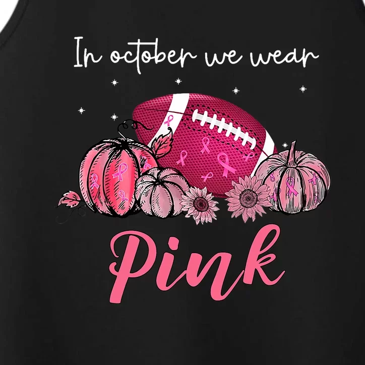 Breast Cancer Football Pink Sunflower Pumpkin Performance Tank