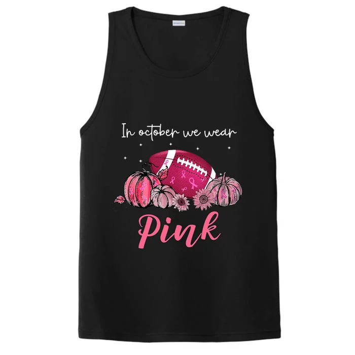 Breast Cancer Football Pink Sunflower Pumpkin Performance Tank