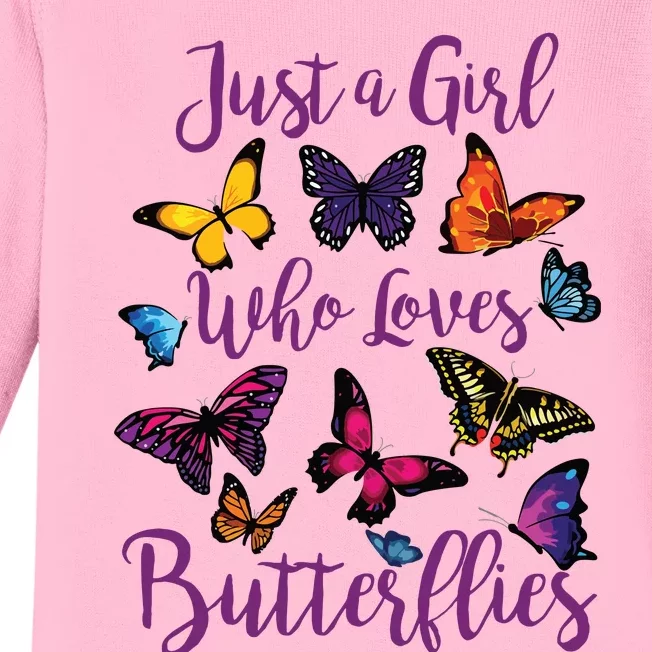 Butterfly Collection For Who Loves Butterflies Gift Baby Long Sleeve Bodysuit