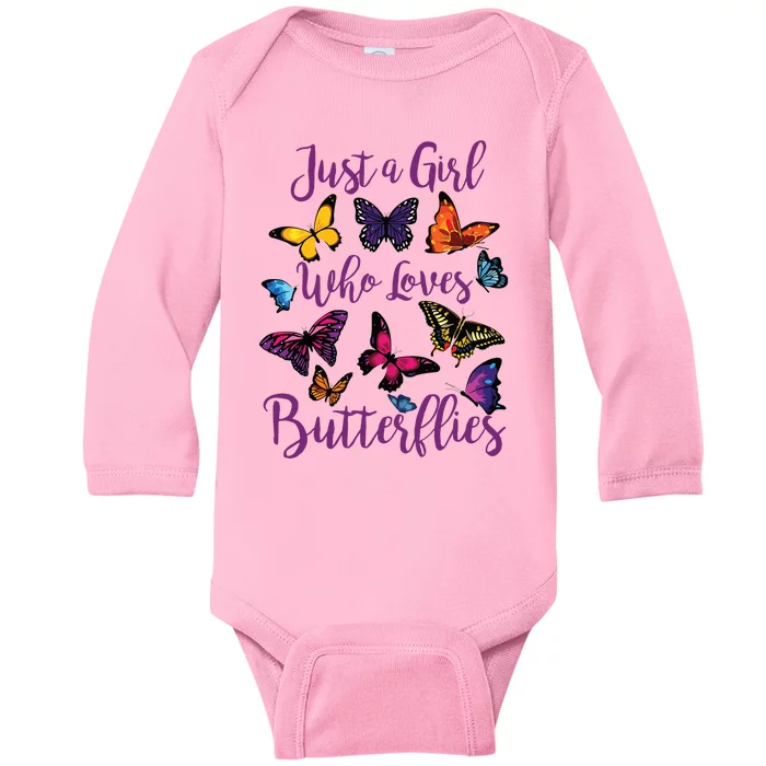 Butterfly Collection For Who Loves Butterflies Gift Baby Long Sleeve Bodysuit