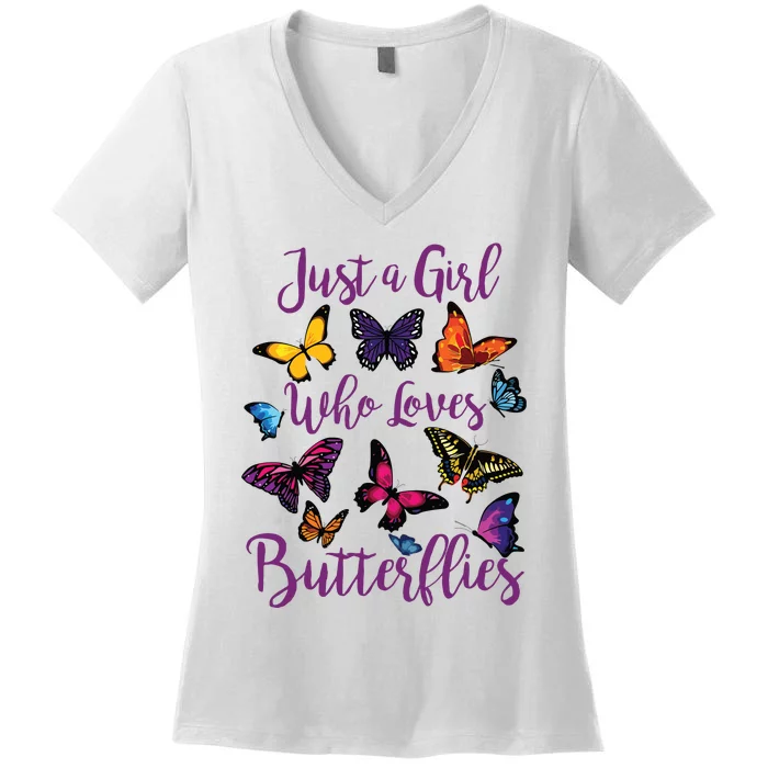 Butterfly Collection For Who Loves Butterflies Gift Women's V-Neck T-Shirt