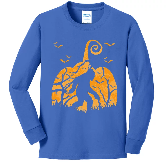 Bigfoot Costume Funny Pumpkin Halloween Gift Women Kids Long Sleeve Shirt