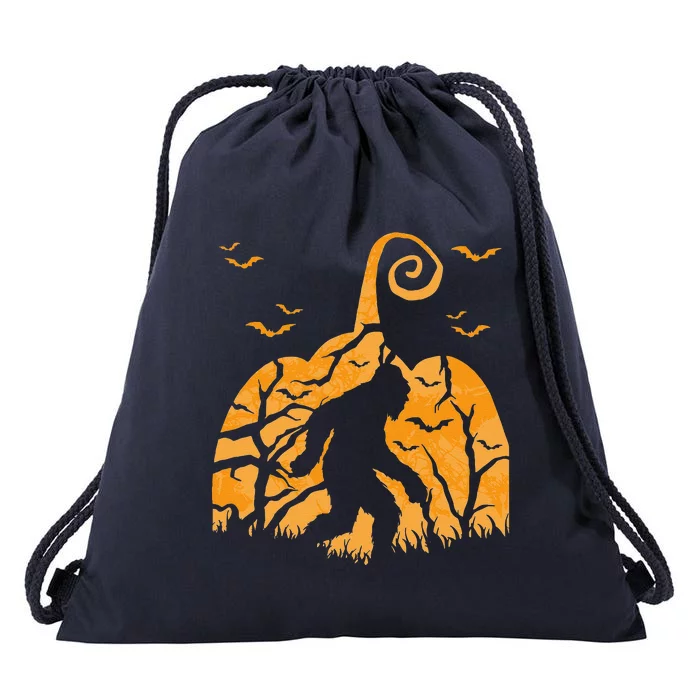 Bigfoot Costume Funny Pumpkin Halloween Gift Women Drawstring Bag