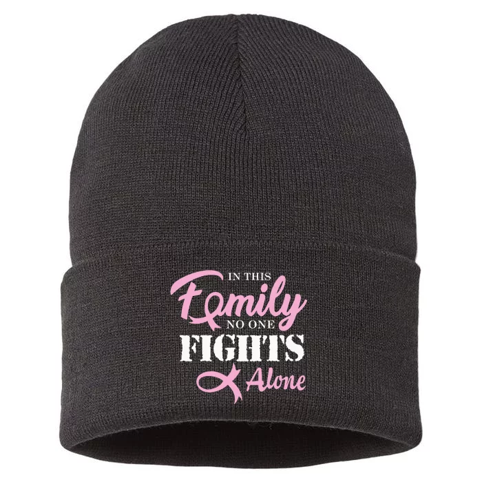 Breast Cancer Fight Cancer Ribbon Sustainable Knit Beanie