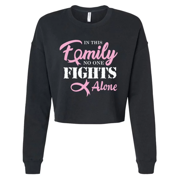 Breast Cancer Fight Cancer Ribbon Cropped Pullover Crew