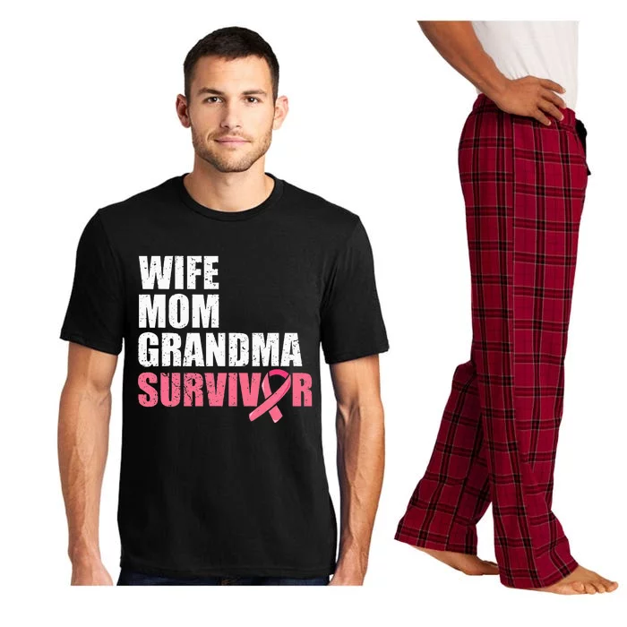 Breast Cancer Fighter  Wife Mom Grandma Survivor Pajama Set