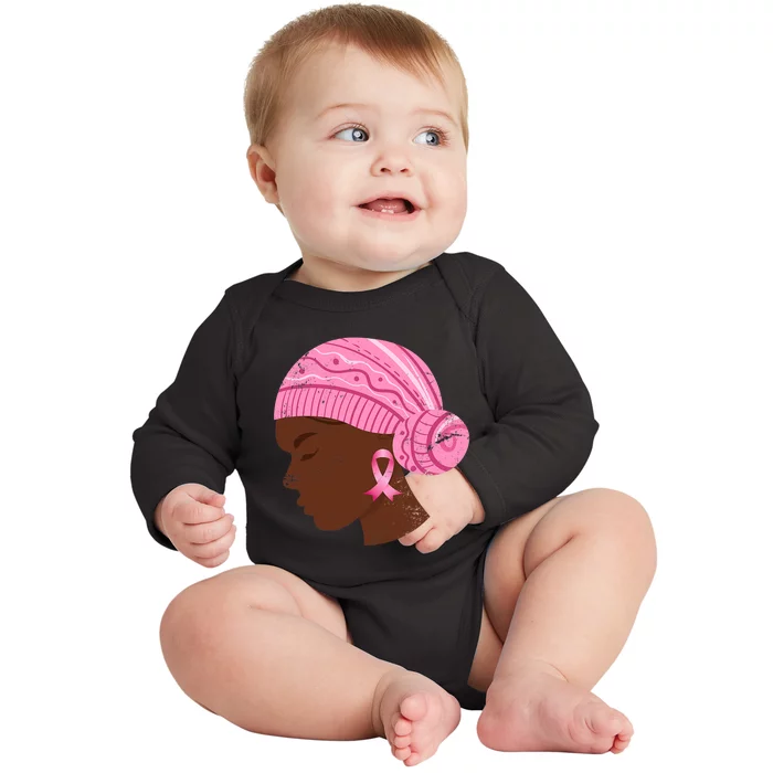 Breast Cancer Fighter Gift Breast Cancer Awareness Baby Long Sleeve Bodysuit