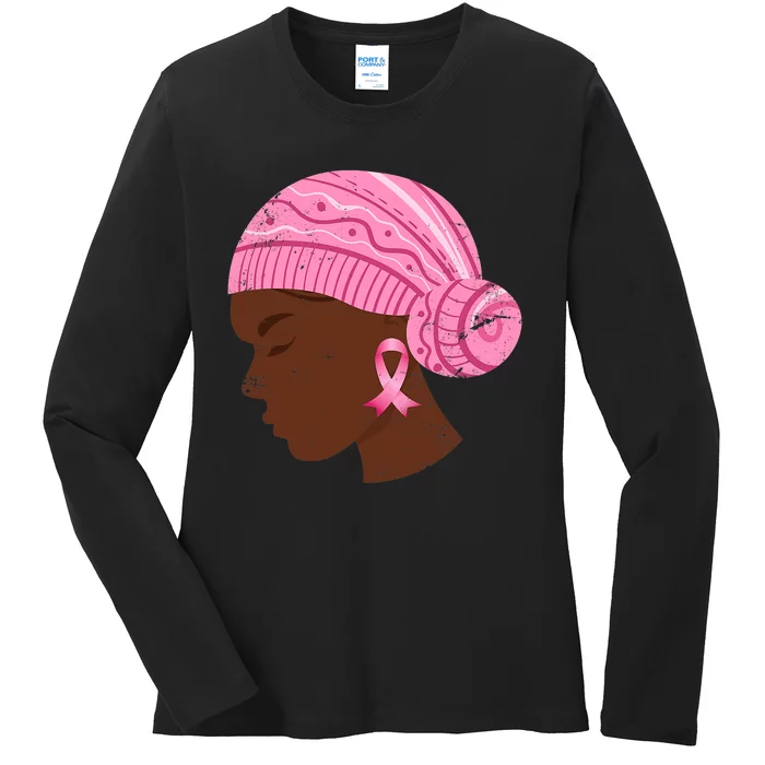 Breast Cancer Fighter Gift Breast Cancer Awareness Ladies Long Sleeve Shirt