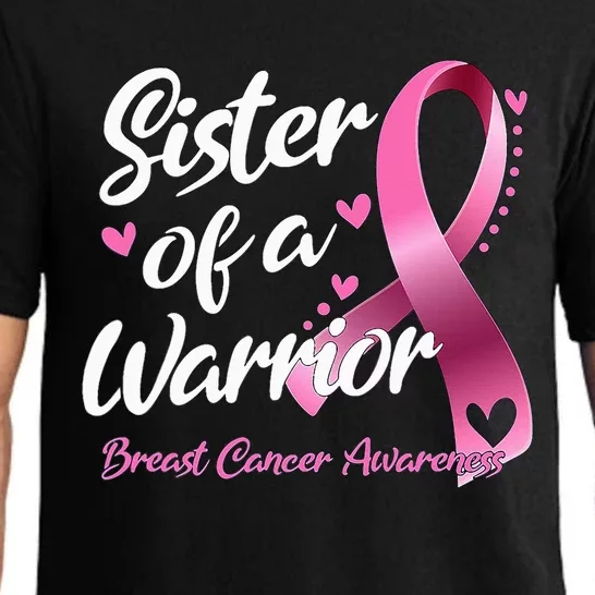 Breast Cancer Fighter Awareness Sister Of A Warrior Pajama Set