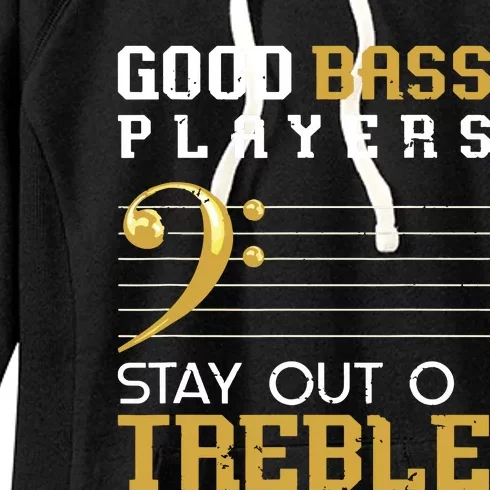 Bass Clef Funny Bass Player Gift Bass Guitar Women's Fleece Hoodie