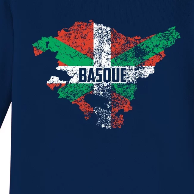 Basque Country Flag Euskadi Historical Roots Gift Meaningful Gift Baby Long Sleeve Bodysuit